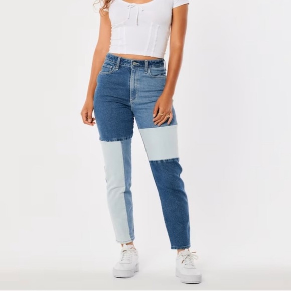 Hollister Denim - NWOT HOLLISTER ULTRA HIGHRISE MOM JEANS PATCHED LOOK SIZE 26